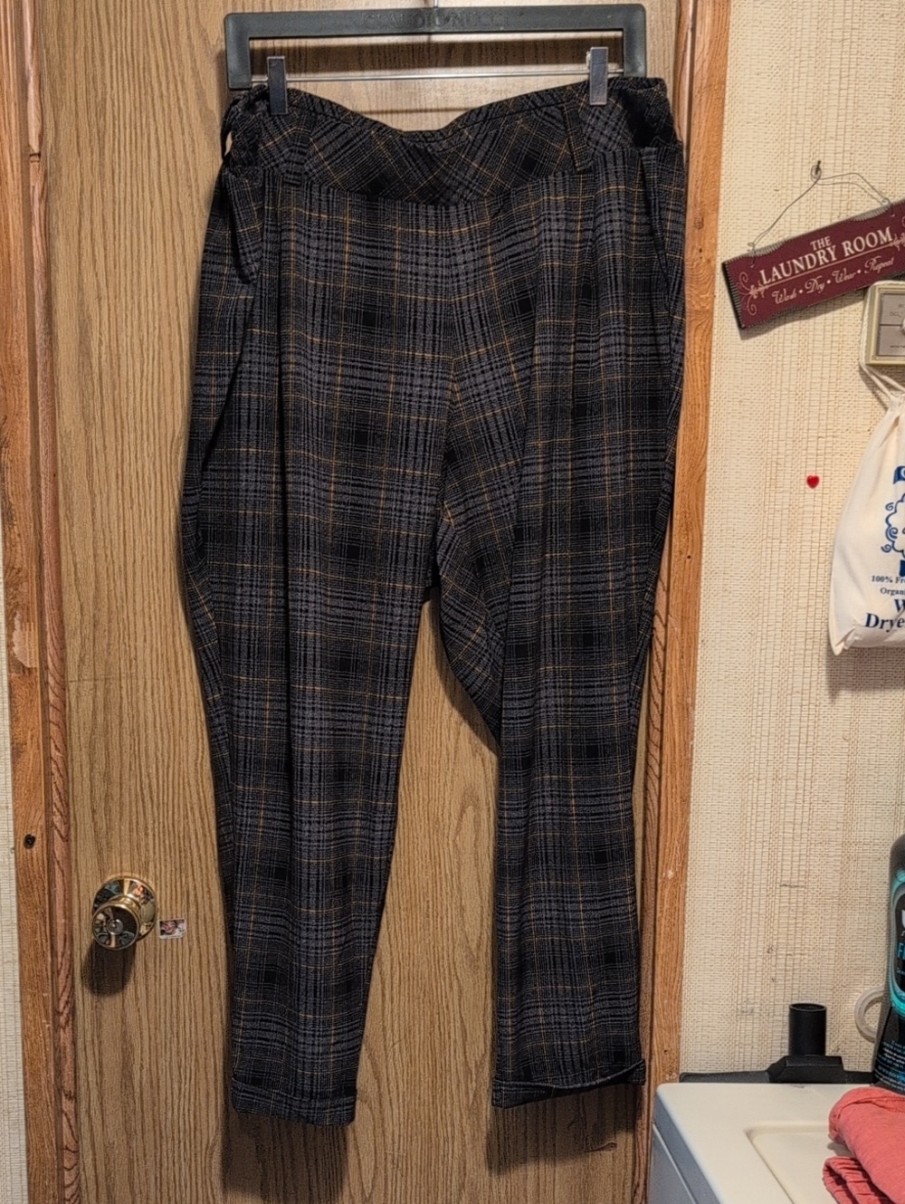 torrid Black Plaid Pants with Tan Accent